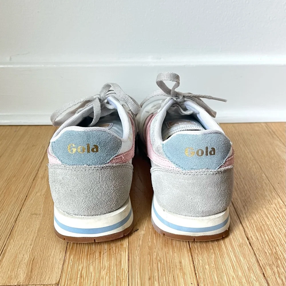 Gola Daytona Blaze Silver and Pink Retro Sneakers - Picture 6 of 7